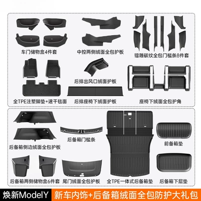 Ayaqaltılar (Kovriklər) — Floor Mat Modifications - 13-first-choice-for-new-cars-renewed-model-y-interior-trunk-suede-all-inclusive-protective-gift-package