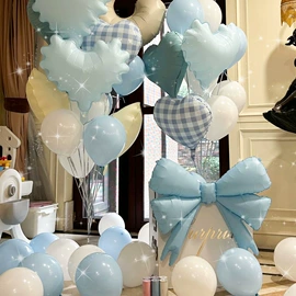 气球;场地布置道具;拉花、彩带