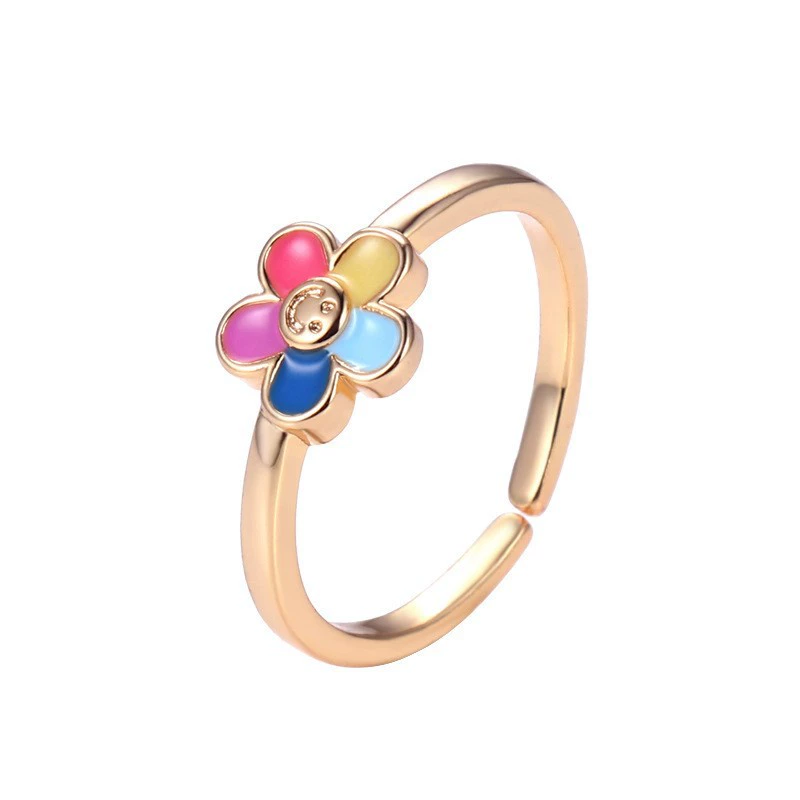 (Cross-border trading), fashionable cute sophisticated small ring, accessory, simple and elegant design, flowered