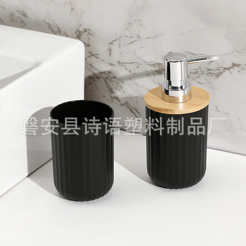 Baño doméstico con estriado 7 piezas para almacenar herramientas de limpieza artículos de higiene basura lavabo cepillo de inodoro taza hidráulica caja de jabón