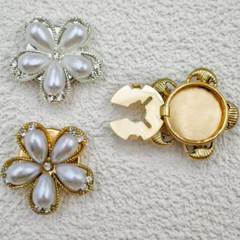 Pearl Flower Cufflinks for Women, Decorative Buttons for Clothing, Coat Collar, Sleeve Cuffs, Dress Accessories, Shirt Decorative Buttons