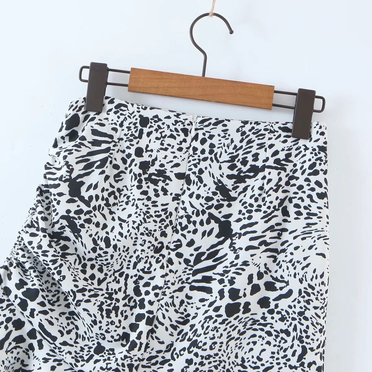 leopard print drawstring skirt NSAC39399