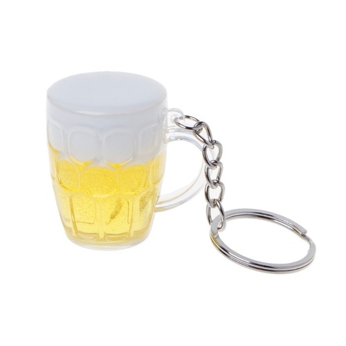 Beer Keychain Wholesale Simulation Mini Beer Mug Acrylic Craft Cup AliExpress Hot Selling Gift
