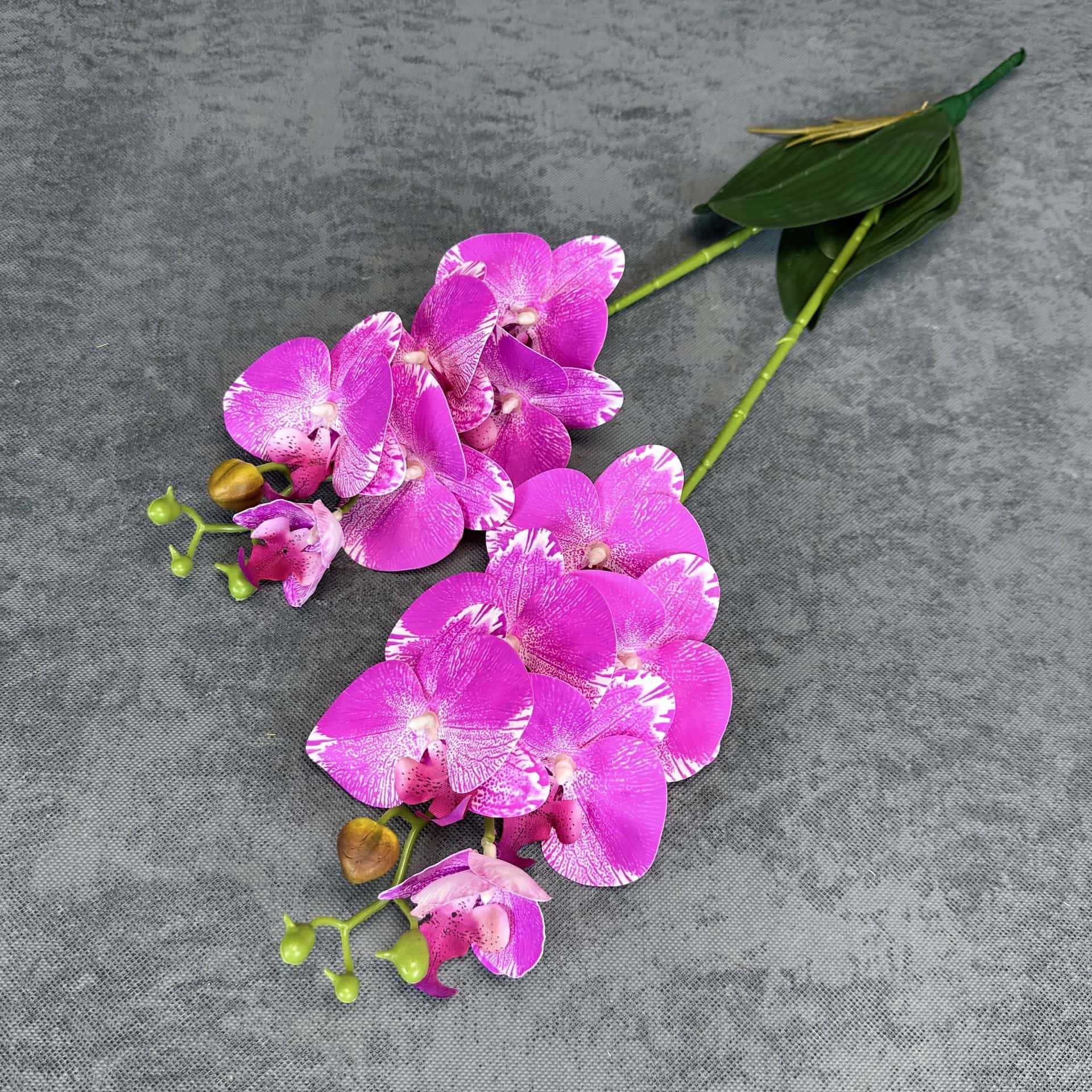 Simulación de 2 horquillas 12 mariposa orquídea PU sensación de flores falsas decoración del hogar decoración de boda props orquídea adornos al por mayor