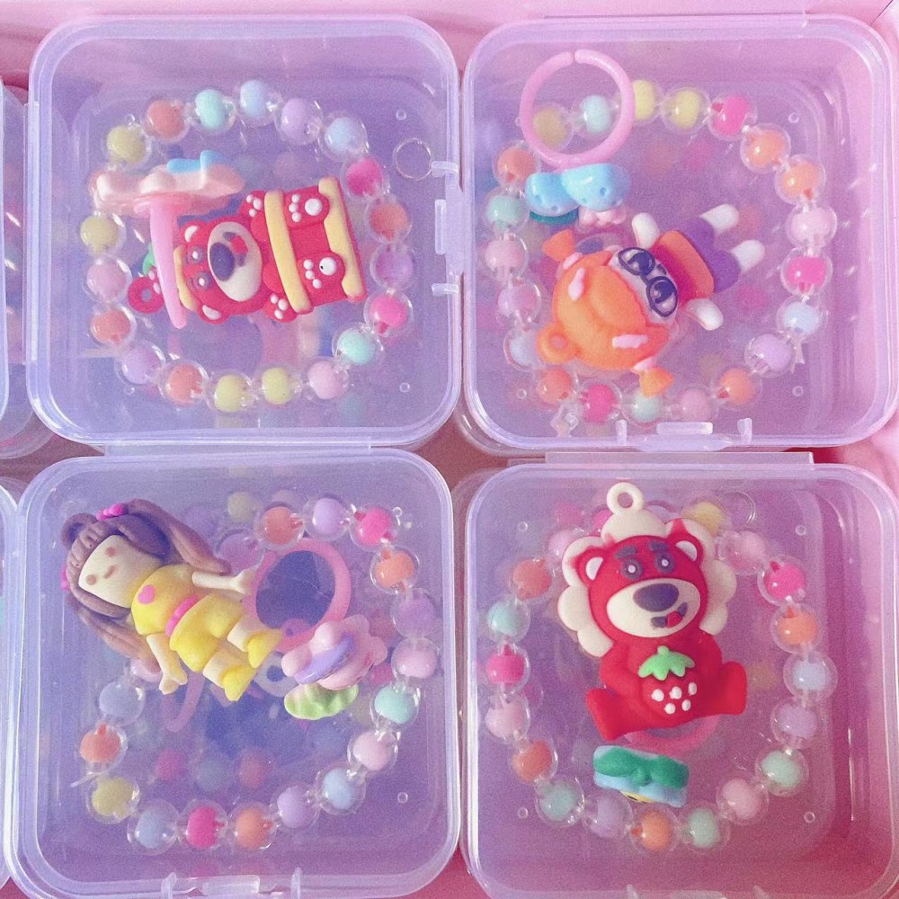 Joyería DE LOS NIÑOS juguete anillo pulsera muñeca traje dibujos animados creativo DIY regalo la muchacha