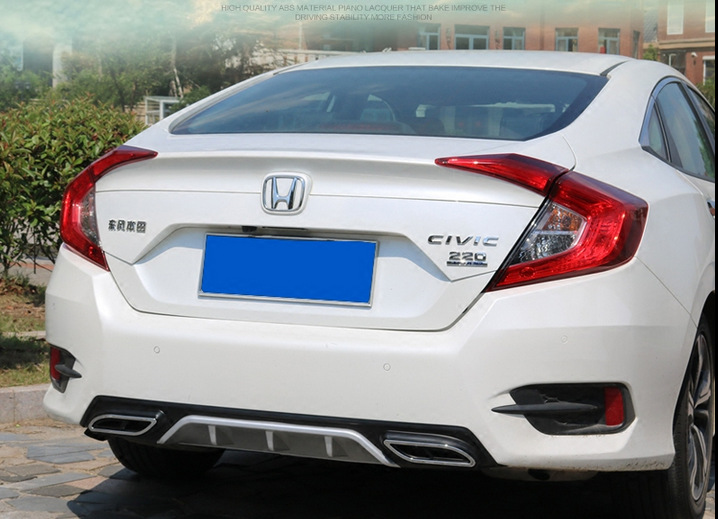 适用本田十代思域16-20后唇下护扰流板双出排气汽车包围改装通用