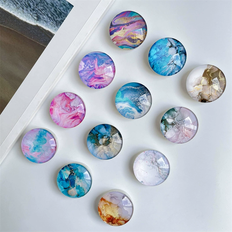 Мраморный прозрачный стеклянный хрустальный шар кронштейн подушки безопасности Творческий Ленивый Настольный Выдвижная задняя наклейка Кронштейн для мобильного телефона