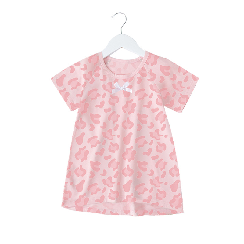 Vestido de ropa de padre-niño 2023 nuevo bebé niñas pijamas de verano falda niños verano estilo coreano leopardo impresión ropa de mujer