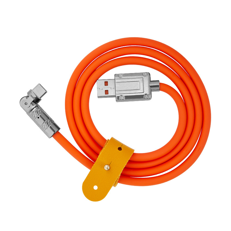 180 ° giratorio de aleación de zinc cable de datos súper rápido de carga de líquido adecuado para Android Apple Huawei cable de carga rápida