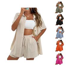 P 79515 Washed cardigan shorts women set ���ɿ����̿�Ů��װ