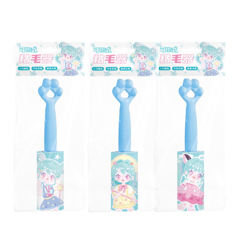 新品漫画柄粘着毛器セット替え替え付引き裂き式衣類ペット用毛掻きローラー粘着毛器|undefined