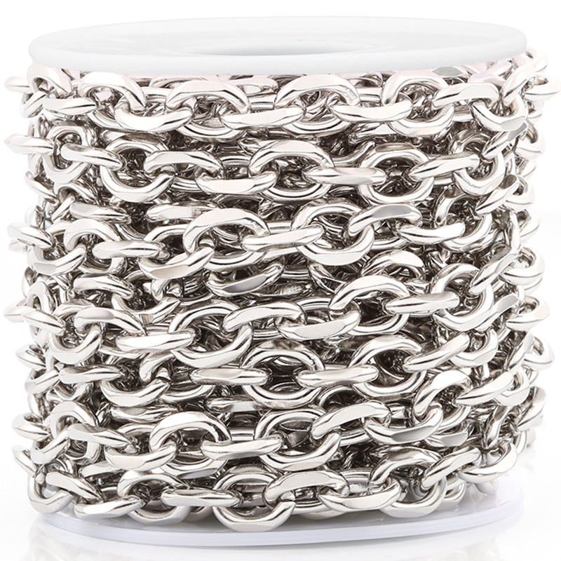 304 Stainless Steel Material 1 Piece 304 Stainless Steel Elliptical Split Angle Chain Jewelry Accessories