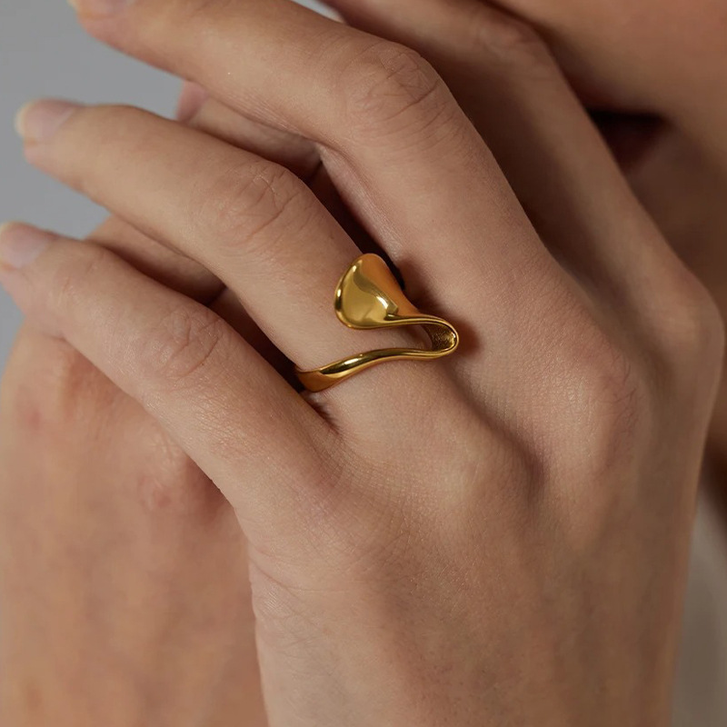 10g Weight Ion Plating (IP) Gold Plating Process Rings Classification 6, 7, 8 Ring Size 1 Piece Quantity Holiday, Daily Occasion 316 Stainless Steel Material Geometric Pattern Women's Gender Irregular, Plating Design Lady Style 316 Stainless Steel Ion Plating (IP) Geometric Lady Rings For Women's 7