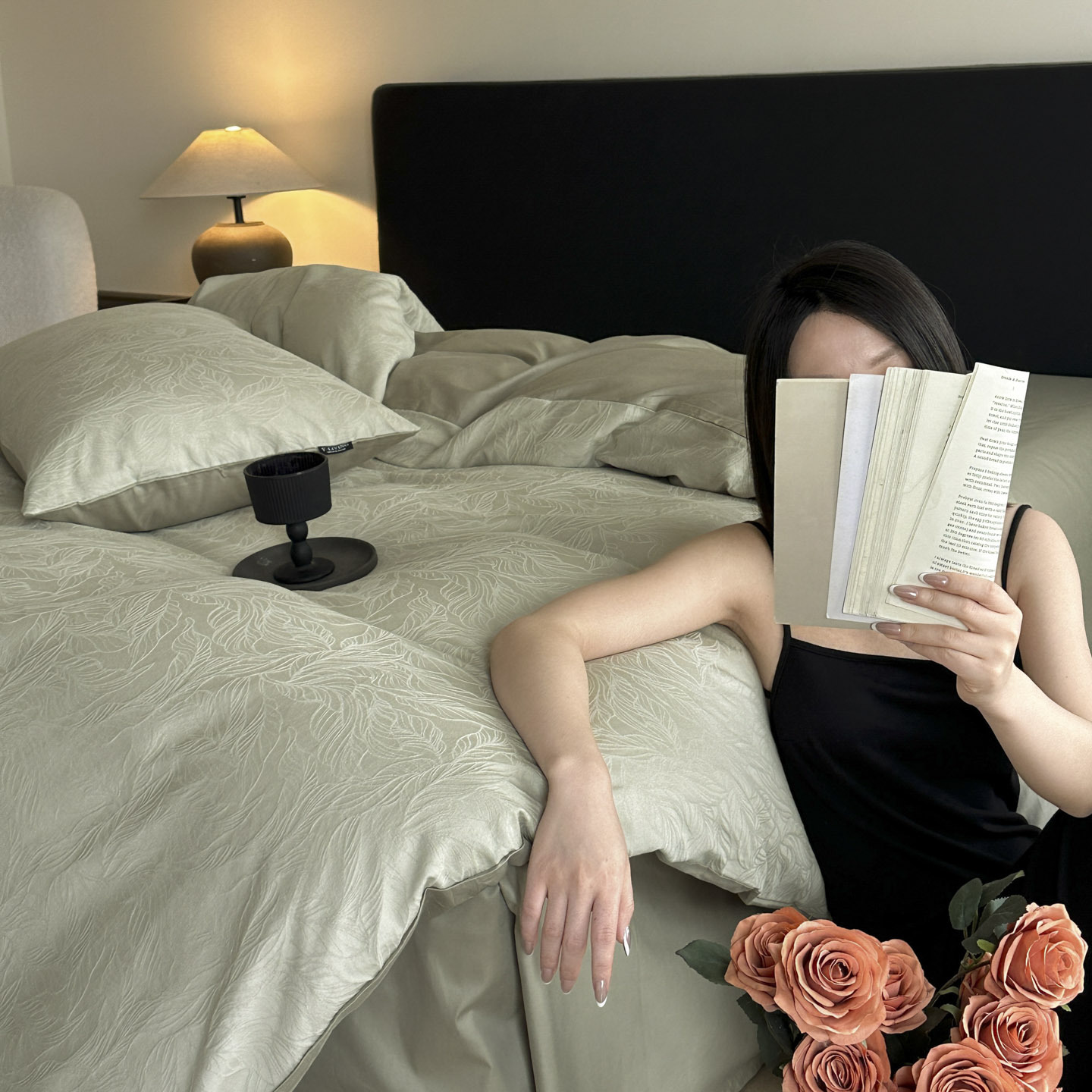 Pure Cotton Jacquard Four-piece Bedding Set Luxury Bed Linen_voghion.com