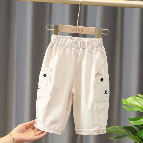 Boys' shorts, children's pants, summer boys' summer wear, children's wear crotchless pants, baby girls' summer outer wear cropped pants, trendy