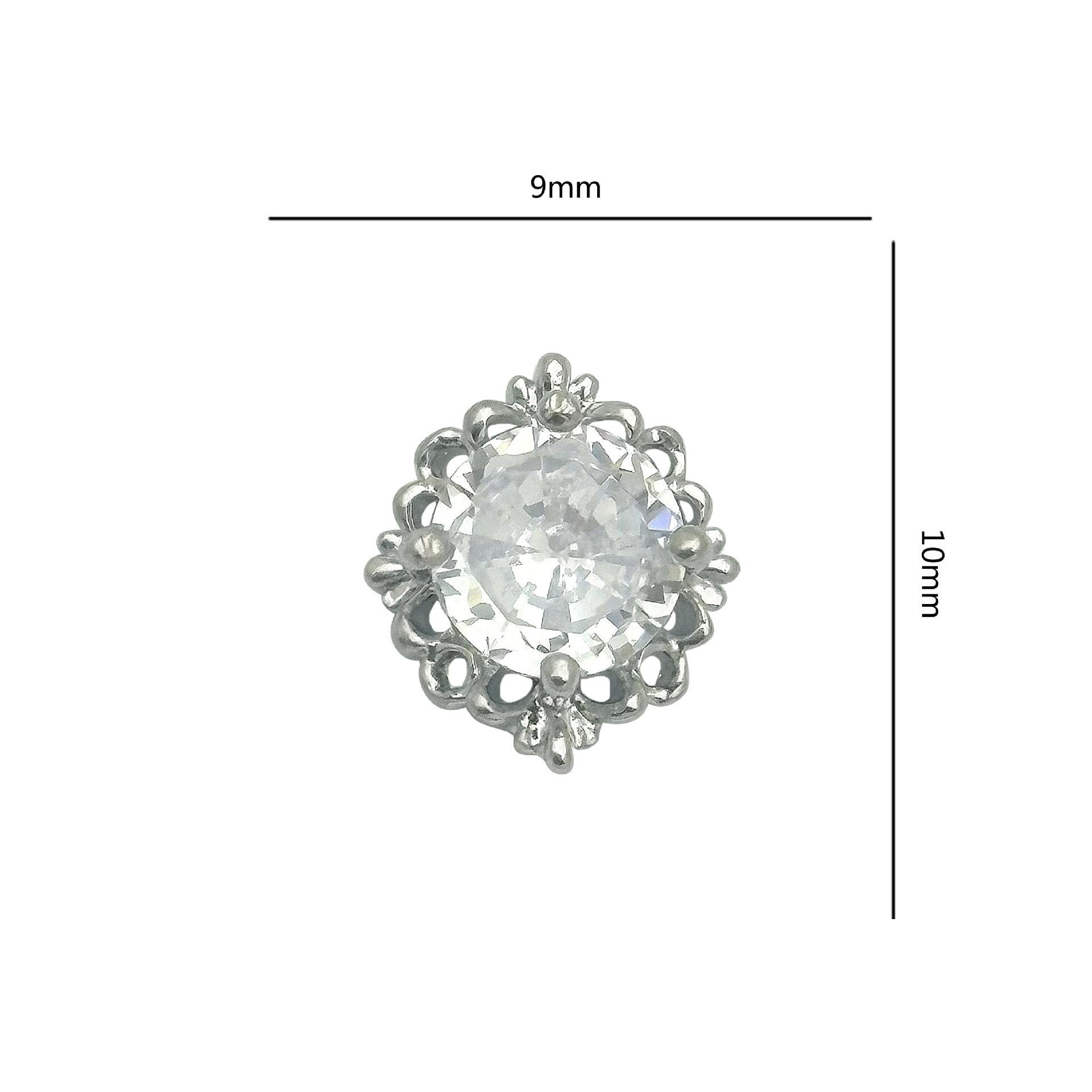 Retro ronda circonio uñas joyería uñas diamante joyería DIY uñas pegatina circón único retro circón fábrica lote