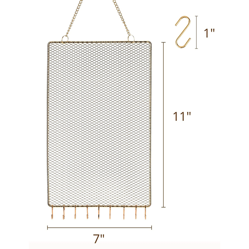 墙上壁挂式首饰架长方形金属网格耳环饰品收纳架家用饰品展示架