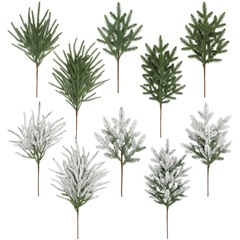 仿真松针柏叶枝人造塑料松枝绿植圣诞节家居插花装饰植物配件批发
