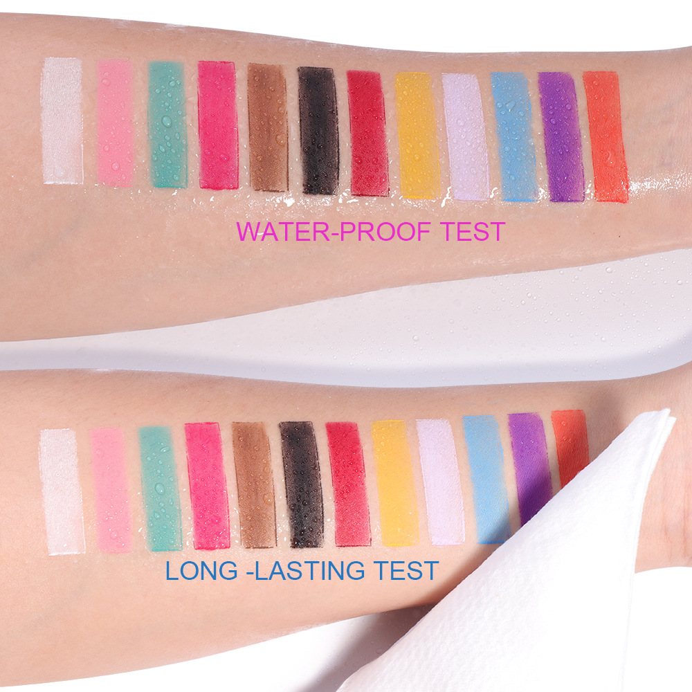 DUNUF 12 Face Color Waterproof Eyeshadow Long-lasting Eyeliner Matte Gloss Eyebrow Dye Universal Note Disclaimer undefined