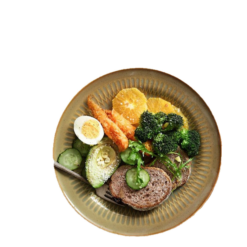 Comercio exterior transfronterizo Lusheng nueva porcelana de hueso de color liso serie retro europeo exquisito hogar vajilla plato tazón