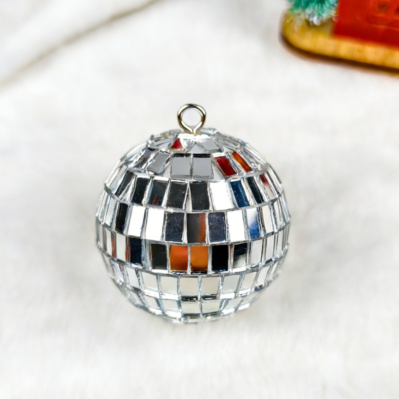 Customized Antler-Shaped Laser Disco Ball with Hanging Ring, Mosaic Mirror Ball, Christmas Handmade Glass Ball Ornament