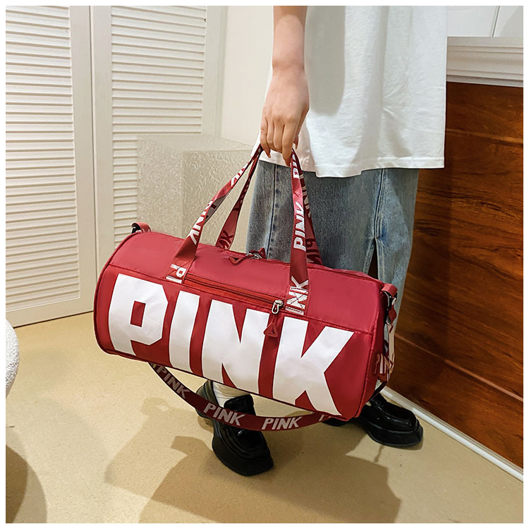 户外运动旅行包大容量单肩手提行李袋PINK旅行袋新款瑜伽健身包女详情8