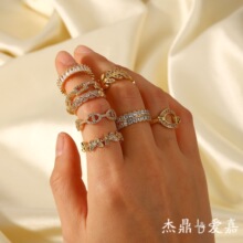 ŷ��INS��18K��ͭ��ﯿ��ڽ�ָ���ŷ�Խ伸����ָ��Ůʽ���ν�ָ