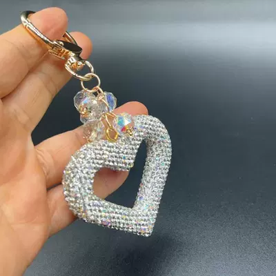 Diamond Love Car Pendant Car hanging - crystal-heart-silver