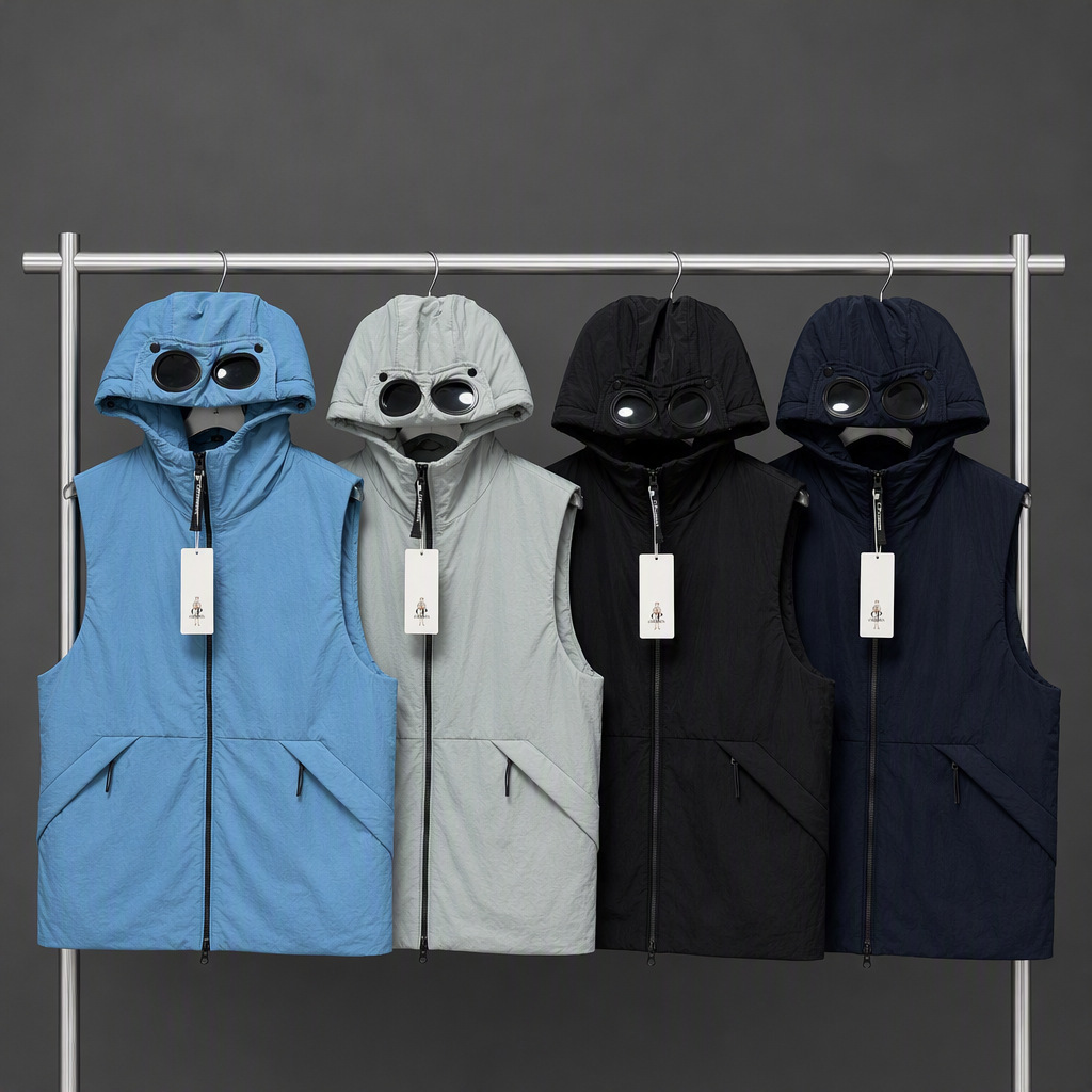 CP COMPANY Men's Hooded Cotton Vest 2026 New Street Style Loose Outdoor Vest Jacket