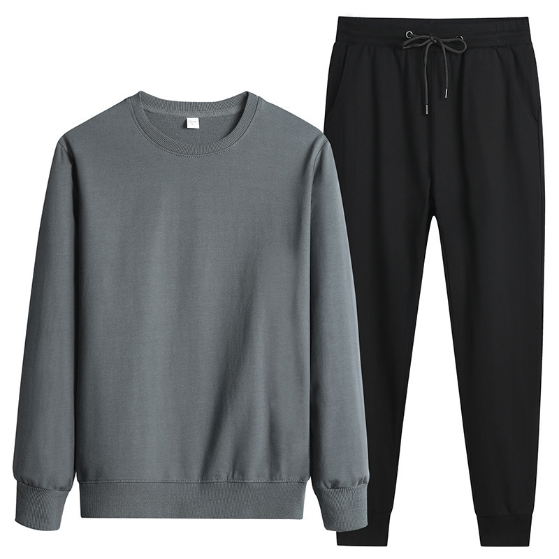 Vêtements pour hommes Nouveaux vêtements de sport coréens pour hommes d'automne et d'hiver pour hommes, beau costume décontracté à col rond, costume deux pièces pour hommes loisirs_voghion.com