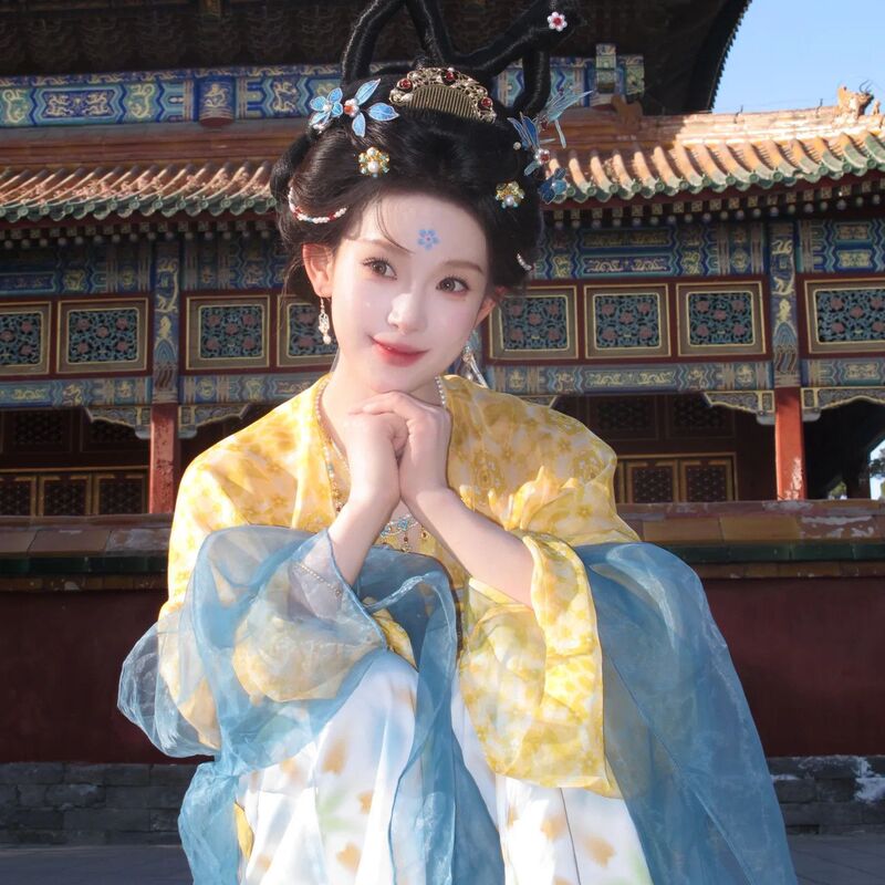 新款汉服(月桂)唐制复原齐胸破裙日常仙气汉服女夏季套装网红款|undefined
