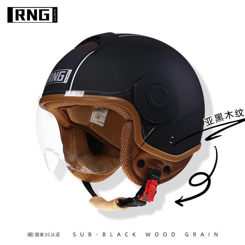 RNG nuevo estándar nacional 3C certificado motocicleta casco retro motocicleta casco 3/4 casco de los hombres y mujeres casco de coche eléctrico