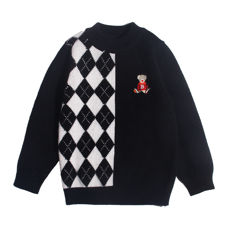 Children's cashmere knitted warm sweater for leisure