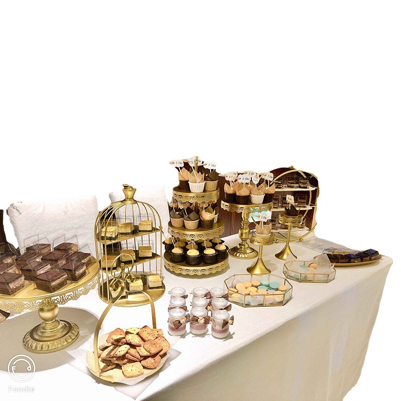 Decoración DE LA MESA de postre soporte de exhibición traje bandeja de pastelería comida fría té descanso Mesa pastel estante tarde té merienda stand image 5