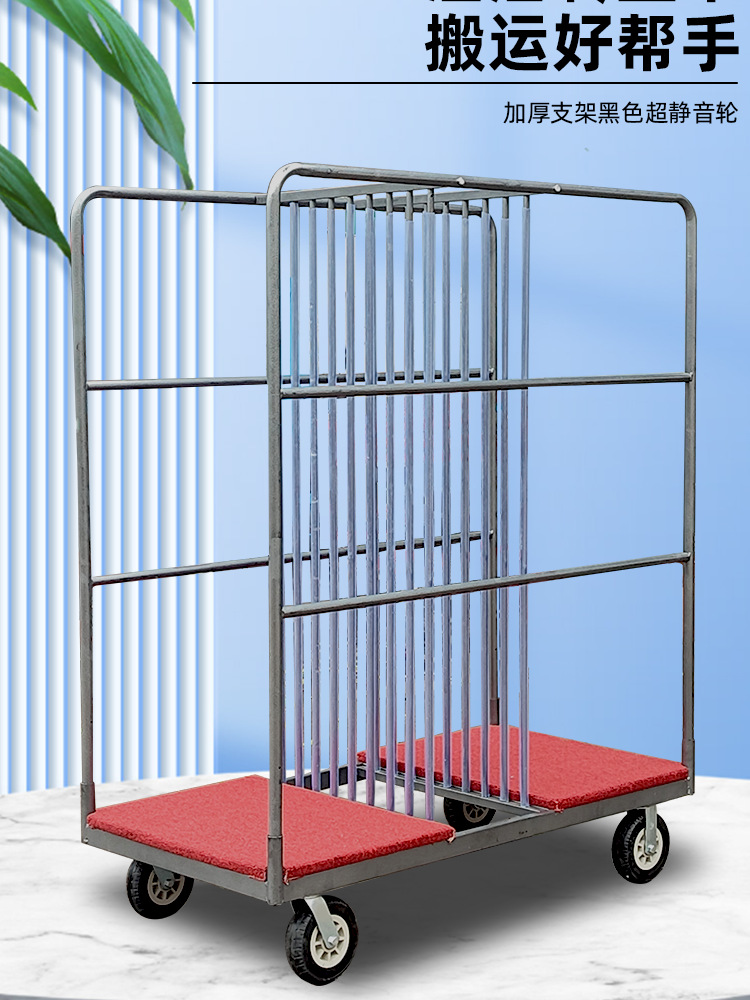 酒店玻璃转盘车架子运输推车存放车餐厅加厚收集运送加厚手推车
