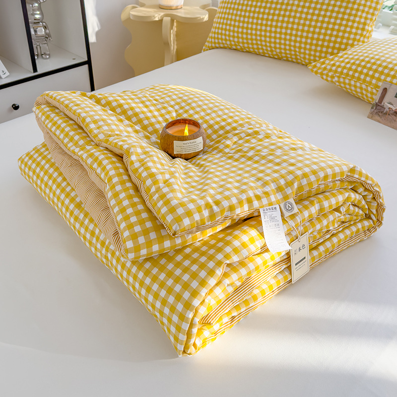 Edredón fresco de verano agradable para la piel, edredón de aire acondicionado simple y doble, edredón de los niños lavable a máquina, edredón fino de verano, edredón