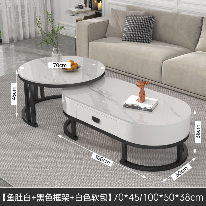 광택 있는 흰색 슬레이트 + 흰색 서랍 + 검정색 프레임