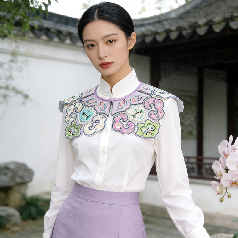 New Chinese-Style Shawl for Women, Fake Collar Top, Hanfu Cloud Shoulder Decoration, Stylish and Fashionable, Versatile National Style, New Spring and Autumn Model