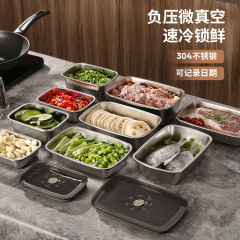 304ステンレスタッパー食品級フルーツボックス弁当箱冷蔵庫専用密封収納ボックス家庭用弁当箱