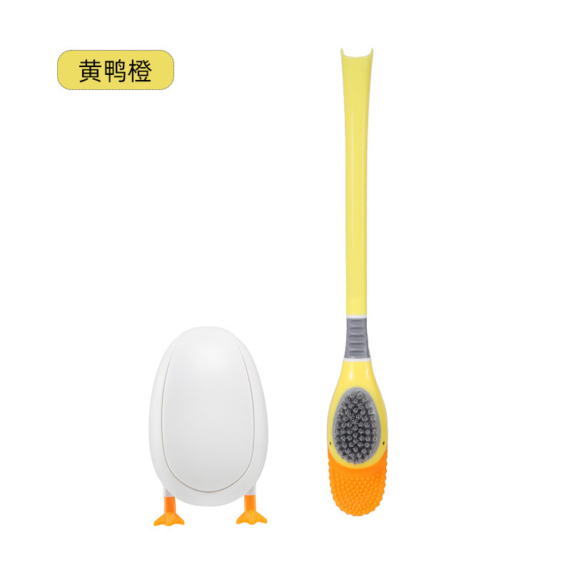 Tecnología negra de buceo pato cepillo de inodoro de silicona pared de pelo suave doméstico estilo japonés alcantarillado sin esquina muerta desodorante cepillo de inodoro