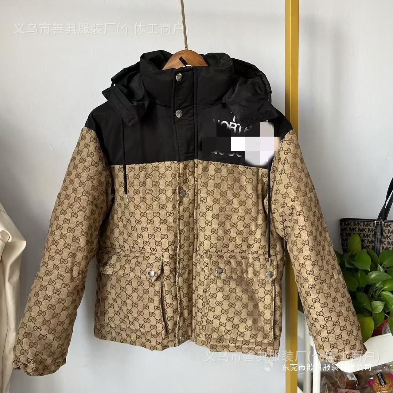 Winter North Home High Version Men's down Jacket Letter Hooded New Casual Loose Versatile Women's Coat