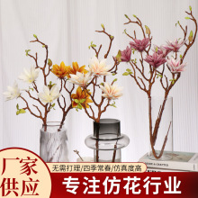 仿真花玉兰花家居装饰假花客厅简约摆件插花长枝玉兰花厂家批发