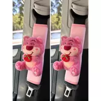 Милый автомобильный ремень безопасности, плечевой чехол, кукла-медведь с клубникой, высококачественный декоративный орнамент, женский мультяшный персонаж