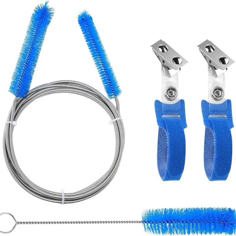 4Pcs Cpap Pipe Cleaning Brush 2Pcs + Hose Magic Tape Strap Hook Set Wt01