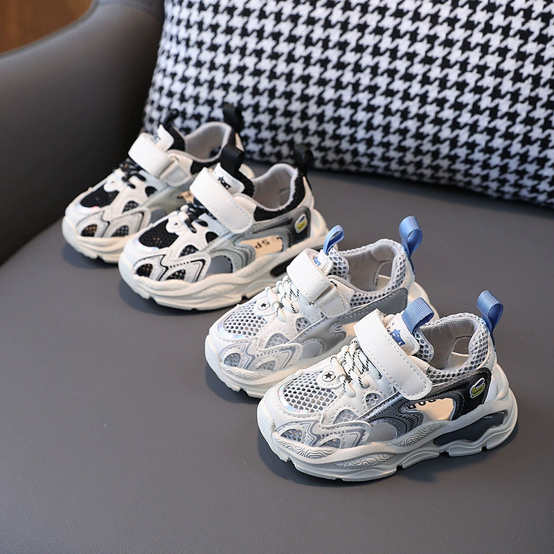 Новые летние Полые Дышащие детские кроссовки для мальчиков, полуссандалии для девочек, обувь Torre, обувь для малышей