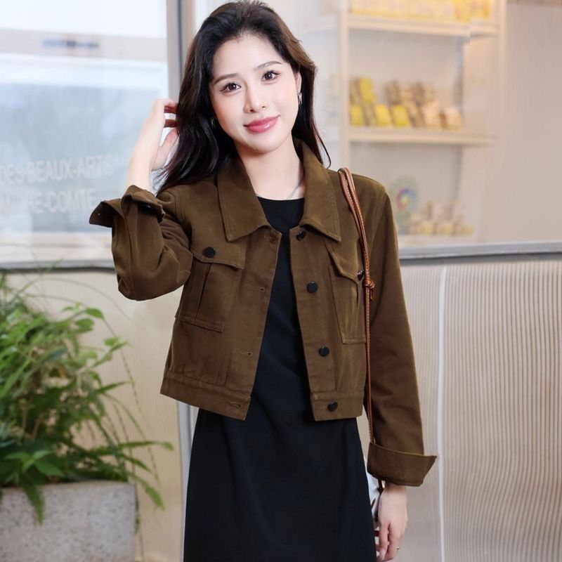纯棉斜纹休闲女士短外套春秋2025新款小个子洋气减龄宽松牛仔上衣|undefined
