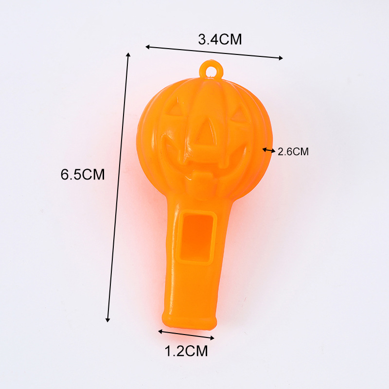 Halloween Ghost Festival atmósfera Disposición de suministros Regalos navideños calabaza de plástico silbato juguetes pequeños para niños