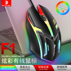 F1有線発光マウスオフィス家庭用ゲームUSBデスクトップノート汎用鶏ゲーム