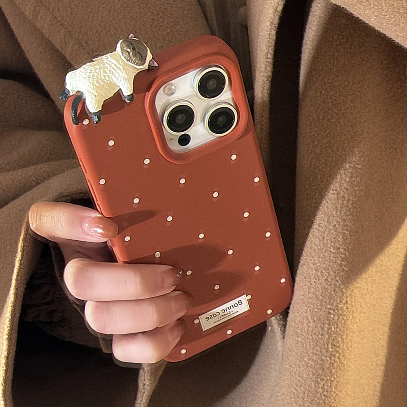 かわいい立体的な猫の指紋防止iPhone 17ケース、Apple 16、15 Pro Max対応、シンプル|undefined