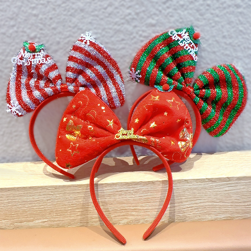 クリスマスヘアバンド 子供用 2025年新作 リボンヘアバンド 女の子向け 面白いお祭りアクセサリー ヘアピン 女性用|undefined